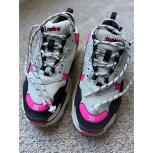 Balenciaga‎ shoes Women size 8 Sneakers Gray Pink Black Triple S